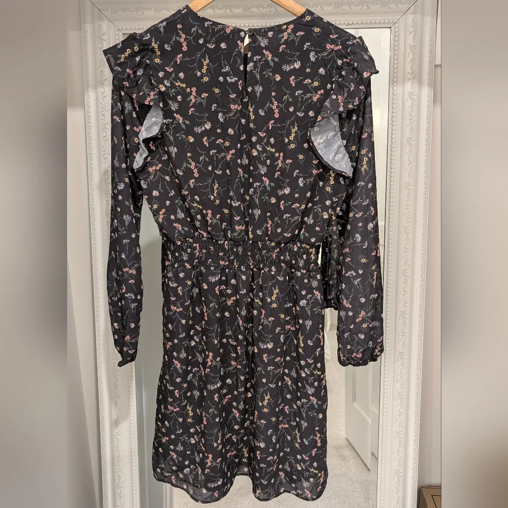 NWT Aqua Girls Black Floral Dress - Picture 2 of 5